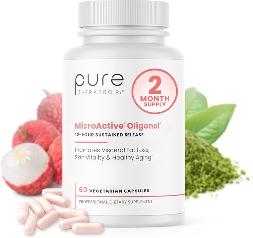[BRSWYY36OV5BYDL5] Pure Therapro Rx MicroActive Oligonol | Lichii Fruit patentado & Green Tea Supplement | 2X Máis bioAvailable | 2 Meses de subministración | Non-GMO (60 cápsulas Vegan)