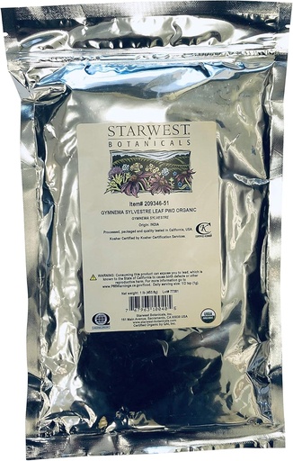 [BRSWICA2C4DWOELG] Starwest Botanicals Organic Gymnema Sylvestre Leaf Powder, 1 Pound