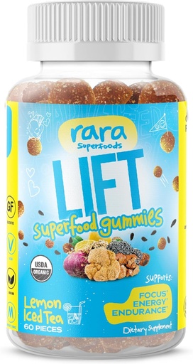 [BRSRAZDYBNYA223G] Lift Focus USDA Organic Certified Gummies – Natural Brain Support Supplement, Vegan & Gluten-Free, Infused with Yerba Mate, Lion’s Mane, Wild Purple Maca & Chaga (60 Gummies, Lift)