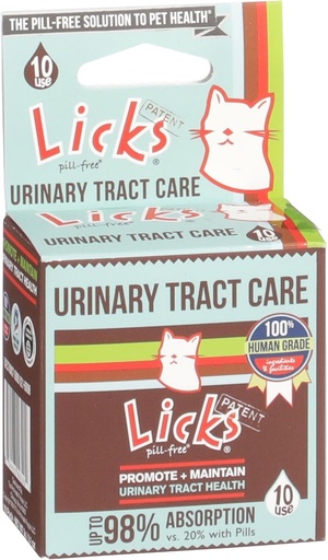 [BRSWIAIFAECBUALA] Licks Pill-Free Cat Urinary Tract Care - Cat UTI Care and Prevention Gel Packets - Urinary Tract Infection Supplement for Cats - Omega 3 Fish Oil and L-Lysine Supplement - Gel Packets - 10 Use