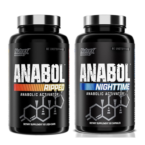 [BRSRA2Y6CUNW23DB] Nutrex Research Anabol Ripped & Nighttime PM Muscle Builder and Shredding Combo