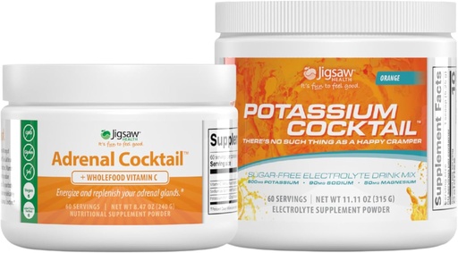 [BRSRAYI2AV7GGYDV] Jigsaw Health Bundle | Adrenal Cocktail, 60 Servings (Jar), and Potassium Cocktail (Orange), 60 Servings (Jar)