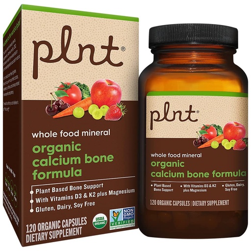 [BRSROYATBEDWOCTF] Organic Whole Food Calcium - Plant-Based Bone Support with Vitamins D3, K2, & Magnesium (120 Capsules)