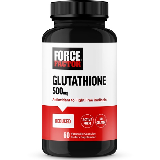 [BRSROGQPC5YGY2Y6] Force Factor Glutathione Supplement, Antioxidant Supplement with Reduced Glutathione 500mg for Superior Absorption and Efficacy, Active Form, Vegan, Non-GMO, 60 Vegetable Capsules