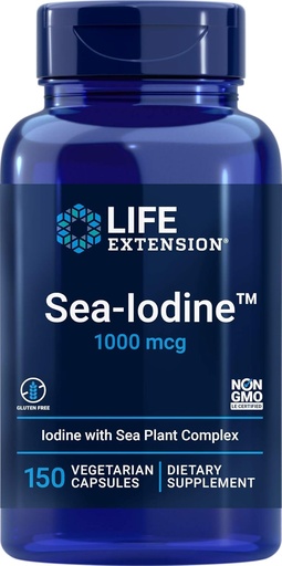 [BRSWGHAKOINGAC3K] Life Extension Sea-Iodine Capsules, 1000 mcg, 150 Veg Caps, Natural Iodine Supplement från Kelp och Bladderwack