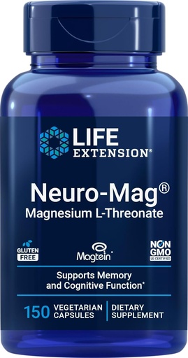 [BRSWGGI6BZ6RO3DB] Life Extension Neuro-Mag Magnesium L-Threonate, 150 Vegetarian Capsules, Magtein Supplement for Women and Men