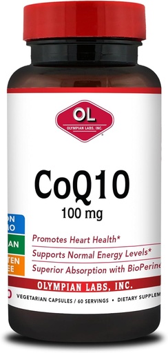 [BRSWIEIYPN4ACD3A] Olympian Labs CoQ10 100mg Formulé avec Bioperine pour une plus grande absorption, Soutenir la santé cardiaque 60 Capsules