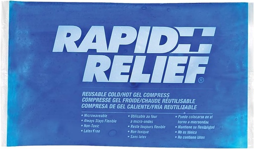 [BRSWGFT5OUDQYG3Z] Rapid Relief Reutilizável Gel Compress quente e frio com Contour-Gel 5 1/4x9-Inch Compresso frio médio Pacote de Gelo Azul Gel para lesões