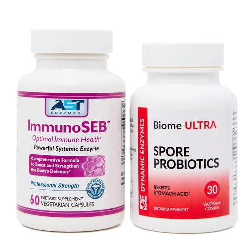 [BRSWYBIOOIFBQ3DB] ImmunoSEB (60 caps) & Biome Ultra (ProbioSEB CSC3) (30 caps) - Immunity Boost Bundle – Systemic Enzymes & Probiotics