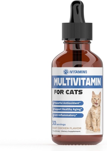 [BRSROBD7CRYA2237] Cat Multivitamin - Supports Immune Health, Skin, Coat, Heart Health & More - Cat Vitamins - Cat Supplements & Vitamins - Cat Vitamins for Indoor Cats - Kitten Vitamins - Cat Immune Support - (1)