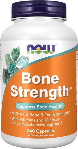 [BRSWIYQZBIEGI3TM] الآن ملحقات الأغذية، Bone StrengthTM مع Microcrystalline Hydroxyapatite (MCHA), Magnesium and Vitamins C,D and K, 240 Capsules