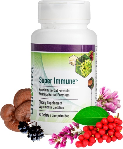 [BRSWYHA2AQMBECQ2] Univera Super Immune: Premium Kräuterformel für Immungesundheit - Reishi Mushroom, Astragalus, Schisandra & Eleuthero Extract - 90 Tabletten