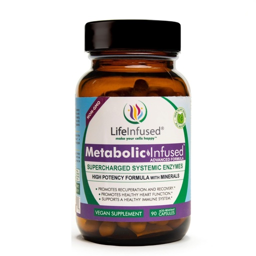 [BRSWGFDRAB7QM3L5] Life Infused Metabolic Enzymes – Systemic Enzyme Supplement with Serrapeptase, Nattokinase, Bromelain & Protease Blend – 72 Trace Minerals – Immune & Circulation Support – Vegan, Non-GMO – 90 Capsules