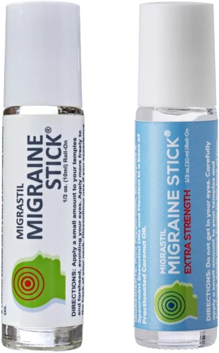 [BRSRMGI5DFYQOAAU] Basic Vigor Migrastil Original Migraine Stick, Extra Strength Migraine Stick Bundle, Quick Cooling Migraine, Tension Headache Support. Made in The USA
