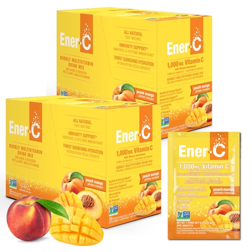 [BRSWGCQQBN6REFD3] Ener-C Multivitamin Drink Mix - Vitamin Packets for Water, Electrolytes Powder Packets, Vitamin Drink Mix, Hydration Liquid Mix, Immune Booster for Adults, Healthy Energy - Peach Mango, 60 Count