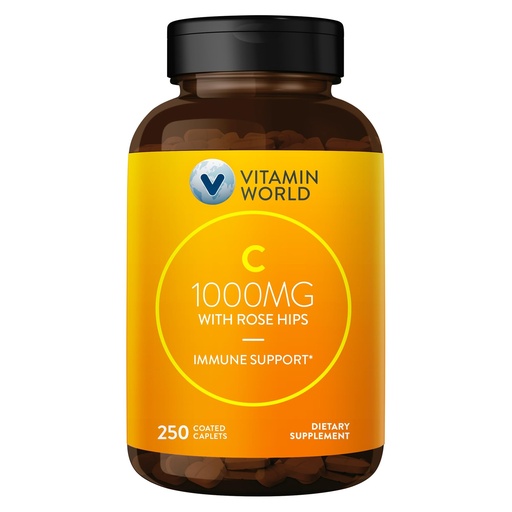 [BRSWG2Y6OIDRSGY3] Vitamin World C-1000 mg with Bioflavonoids and Wild Rose HIPS Vitamin C 250 Coated Caplets