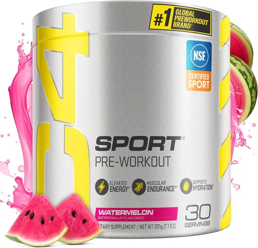 [BRSWGYL5PIFB6FDB] Cellucor C4 Sport Wstępny trening proszku Arbuz - Pre Workout Energy with Creature + 135mg Cafeline and Beta- Alanine Performance Blend - NSF Certified for Sport 30 Servings