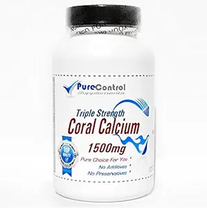 [BRSWKZI7AV7RQ3DU] Triple Strength Coral Calcium 1500mg // 200 Capsules // Pure // by PureControl Supplements