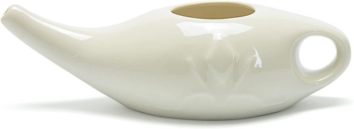 [BRSWGCQFA54GO23D] Ceramic Neti Pot for Nasal Sinus Cleansing Wash Irrigation Relief - Microwave and Dishwasher Safe - Petite