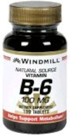 [BRSWIYYLBAORWDT6] Windmill Vitamin B-6 100 mg Tablets 100 TB
