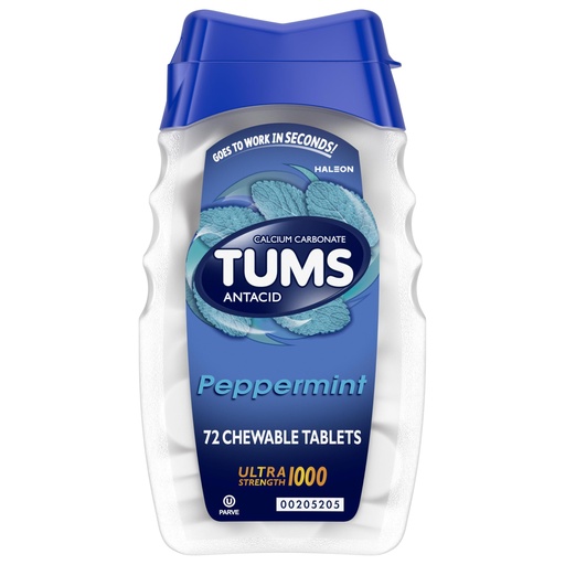 [BRSWIYTQCEHWYDL2] TUMS Ultra Strength Chewable Antacid Tablets for Heartburn Relief, Peppermint - 72 Count