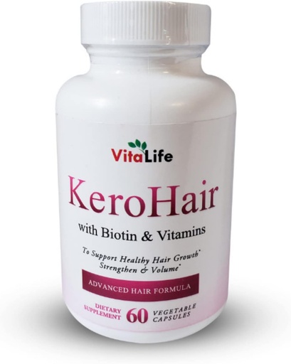 [BRSWGHADBF7QGD34] KeroHair Suplemento completo con vitaminas y biotina I 60 cápsulas para el crecimiento del cabello fuerte y saludable - Previene la pérdida del cabello ← Aprobado* Enriquecido con Biotina Extra y Vitamina B