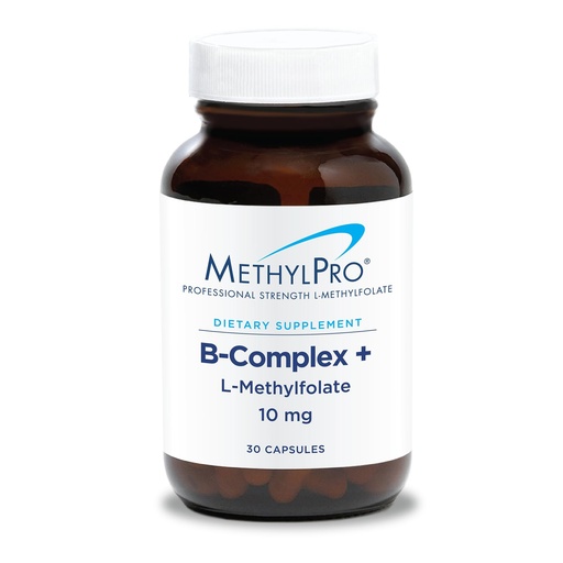 [BRSWGYLYCENA43I6] MethylPro B Complex + L-Methylfolate 10 mg - Bioavailable Methylated Vitamin Blend - Supports Energy and Stress - Vegetarian & Hypoallergenic - 30 Servings - 30 Capsules