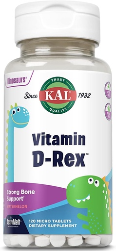 [BRSWIFL5O4CB4A3Y] ויטמין D-Rex, ילדים ויטמין D, Natural Watermelon Flavor Instant Dissolve Melts, Immune, Heart, Bone ו- Oral Health Support, 120 משרתים, 120 מיקרו טבליות