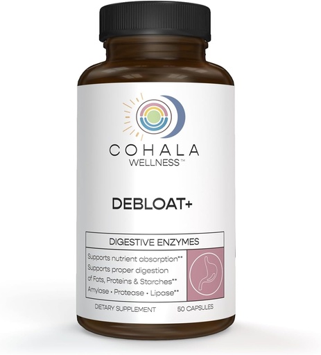 [BRSROHYLC4HBOCY6] Debloat+ Natural Digestive Enzymes Bloating Relief Digestive Health Gut Health Nutrient Absorption Breakdown Carbs Fats & Proteins All-in-One - 50 Capsules