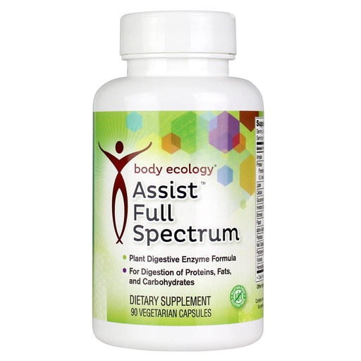 [BRSWIYYLOMPQKELU] Body Ecology Assist Full Spectrum Enzymes | Plant Digestive Enzyme Supplement | Healthy Digestion and Absorbs Nutrients | 90 Vegetarian Count