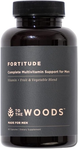 [BRSW2FTRCENGMCTB] To The Woods Fortitude Complete Multivitamin Support for Men - 20 Organic Raw Fruits & Vegetables, 24 Essential Vitamins & Minerals - Immune Health, Energy Booster (1 Bottle, 30 Capsules)