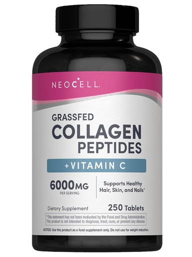 [BRSWIYT3PMDRGHDO] NeoCell Collagen Peptides | 250 Tablets | with Vitamin C | Grassfed Supplement | Hair, Skin, & Nails | for Women and Men