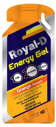 [BRSW2HQ3OB5BOE3D] Royal-D Energy Gel with BCAAs – Orange Flavor | Endurance Fuel for Runners, Cyclists, and Fitness | Fast Energy, Easy to Digest | 100 kcal, 1.4 Oz Packet, 20 Count