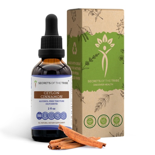 [BRSWGYYBPJ7GYH33] Secrets of the Tribe Ceylon Cinnamon Tincture Alcohol-Free Liquid Extract, Ceylon Cinnamon (Cinnamomum Verum) Dried Bark (2 FL OZ)