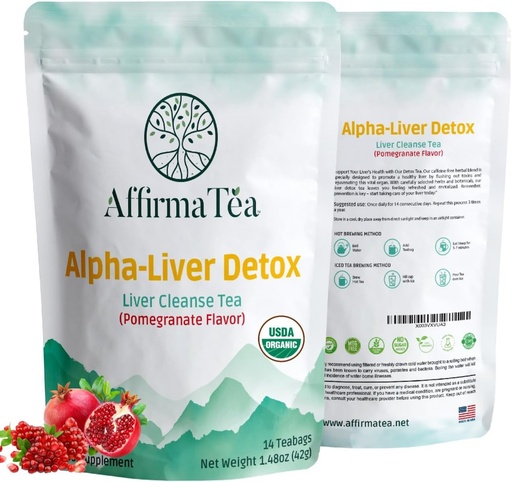 [BRSROEABAAMW2CDL] Organic 14-Day Detoxifiere: Sustine sanatatea ficatului si a rinichiului cu Potent Silymarin din Seminte de Mulk Thistle, Dandelion & Burdock. Aromă naturală de rodie.