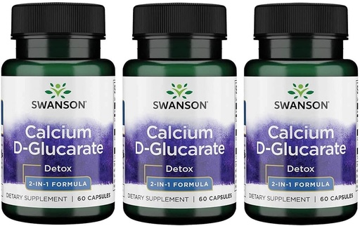 [BRSWGAACABYGK33D] Swanson Calcium D-Glucarate 250 Milligrams 60 Capsules (3 Pack)