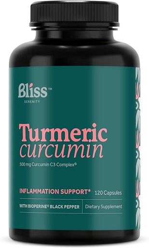 [BRSROEI6DIJRMFA6] Turmeric Curcumin C3 Complex 500 mg, Enhanced with Black Pepper for Better Absorption; Kosher Certified, Non-GMO and Gluten Free - Standardized 95% Curcuminoids - 120 VegCaps