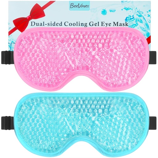 [BRSRO2QHCF5AK3DA] BeeVines Gel Eye Mask, 2 Pack Cooling Ice Masks for Puffy Eyes for Men & Women, Cold & Warm Compress for Post Surgery, Puffiness, Allergies, Sinuses & Migraines Treatment