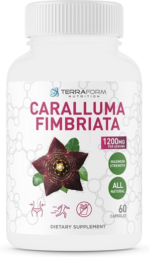 [BRSWGFI2AUPB6F3P] Caralluma Fimbriata - 100% Pure - Max Strength Weight Loss Supplement - 1200mg - Natural Appetite Suppressant for Women & Men - Metabolism Booster - Made in USA - 1 Month