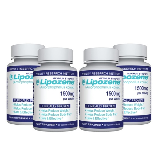 [BRSWIGYMDJ7BQG3G] Lipozene Diet Pills - Weight Loss Supplement - 4 Bottles of 30 Capsules Each, a Total of 120 Capsules!