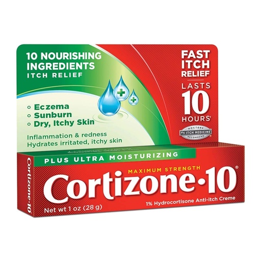 [BRSWIYQRCIGWK3Q5] Cortizone-10 Anti-Itch Creme Plus Healing Moisturizers, Maximum Strength, 1 oz.