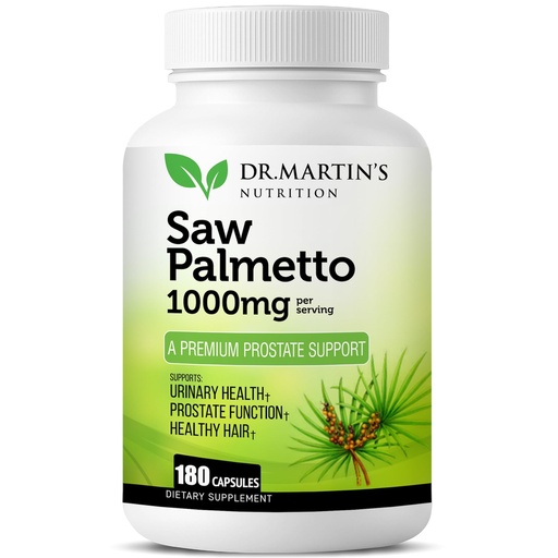 [BRSWG2Y5AF7G2G3B] USA Grown Saw Palmetto | 180 Capsules Prostate Health Supplement | Hair Growth for Men & Women | Support to Help Maintain Normal Urination Frequency & Natural DHT Blocker to Help Prevent Hair Loss