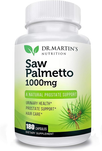[BRSWG2Y5AF7G2G3B] USA Grown Saw Palmetto | 180 Capsules Prostate Health Supplement | Hair Growth for Men & Women | Support to Help Maintain Normal Urination Frequency & Natural DHT Blocker to Help Prevent Hair Loss
