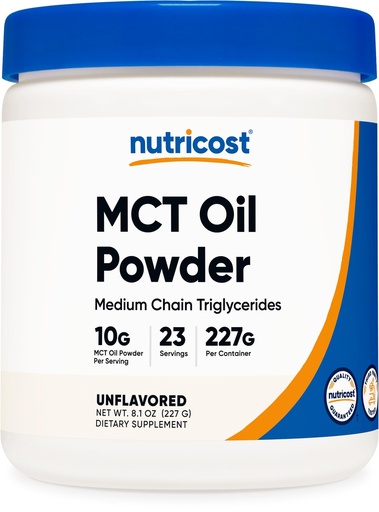 [BRSWGZAKO4CAIHLV] Nutricost Premium MCT Oil Powder .5LBS - Best for Keto, Ketosis, and Ketogenic Diets - Zero Net Carbs, Non-GMO and Gluten Free