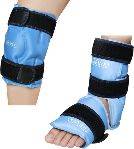 [BRSW2HY5B54B6HI6] REVIX Ankle Ice Pack Wrap for Injuries Reusable and REVIX Ice Pack for Knee Pain Relief, Reusable Gel Ice wrap for Leg Injuries