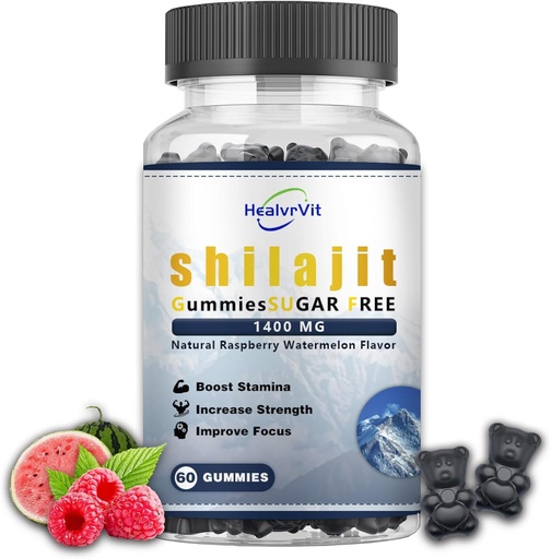 [BRSRAAL3O4BA4ETP] Shilajit Gummies for Men Fulvic Acid, Pure Shilajit for Men & Women, Shilajit Himalayan Organic for Energy, Sugar-Free, Watermelon Raspberry Flavor I 100% Natural & Organic I 60 Gummy