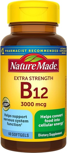 [BRSWKYQ3CB5GEGTE] Extra Strength Vitamin B12 3000 mcg Softgels, 60 Count