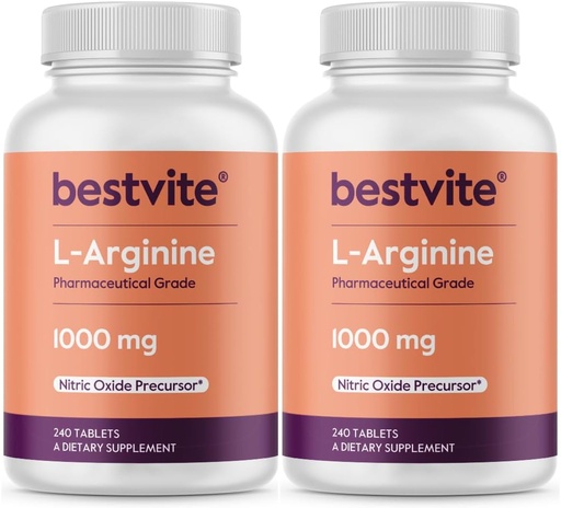[BRSWYY35OJ6RMAYZ] 정제 당 BESTVITE L 아르기닌 1000mg (480의 정제) (240의 x 2) – 약제 급료 – 아르기닌 HCl에 비교되는 20% 더 순수한 아르기닌을 포함합니다 – 질소 Precursor*