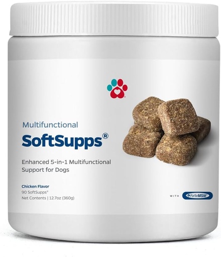 [BRSWGAIPOQIRGFLL] Pet Parents® Multifunctional SoftSupps® Multivitamin for Dogs w/Glucosamine Chondroitin for Dogs, Salmon Oil for Dogs, Probiotics for Dogs - Dog Multivitamin for Dog Immune Support, 90ct Dog Vitamins