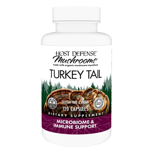 [BRSWIZ32A4NWKHDA] Host Defense Turkey Tail Capsules - Digestive Health & Immune Response Support Supplement - Mushroom Supplement for Gastrointestinal & Gut Microbiome Support - 120 Capsules